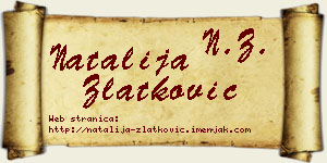 Natalija Zlatković vizit kartica